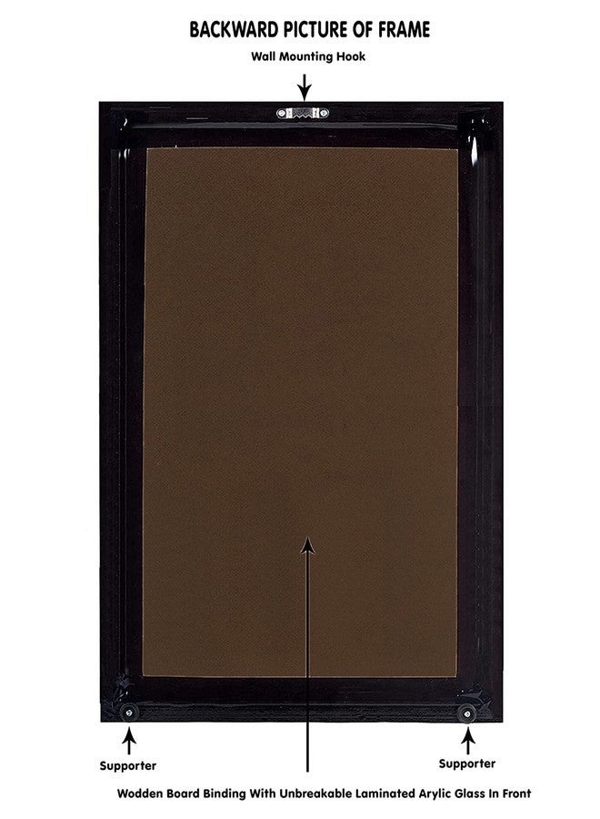 ZIG-ZAG zig zag Rectangular Lord Hanuman Ji Bajrang Bali Photo Picture Frame Wall Hanging , Temple , Table , Pooja Room ( 9.5X13.5 Inches, Brown Golden) - Image 3